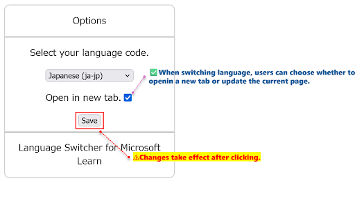 Language Switcher for Microsoft Learn  from Chrome web store to be run with OffiDocs Chromium online