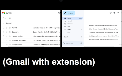 Large Font Gmail  from Chrome web store to be run with OffiDocs Chromium online