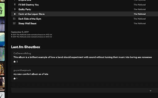 Last.fm For Spotify  from Chrome web store to be run with OffiDocs Chromium online
