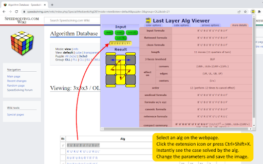 Last Layer Alg Viewer  from Chrome web store to be run with OffiDocs Chromium online