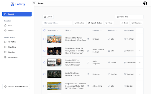 LATERLY for YouTube: Like Trello but for YouTube  from Chrome web store to be run with OffiDocs Chromium online
