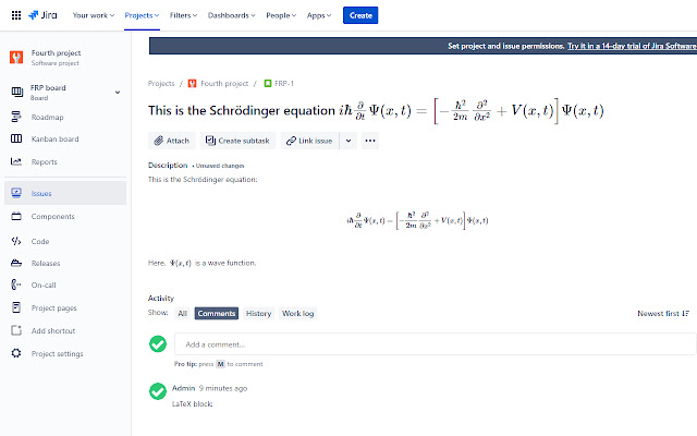 LaTeX für Jira Cloud Math Editor aus dem Chrome-Webshop zur Ausführung mit OffiDocs Chromium online