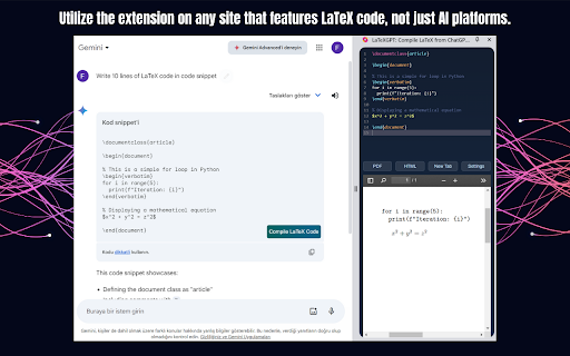 LaTeXGPT: Compile LaTeX from ChatGPT and More  from Chrome web store to be run with OffiDocs Chromium online