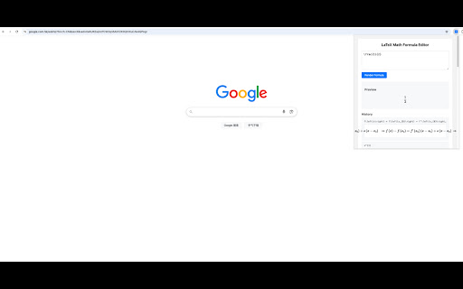 LaTeX Math Formula Editor  from Chrome web store to be run with OffiDocs Chromium online