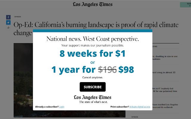 LA Times Plus  from Chrome web store to be run with OffiDocs Chromium online