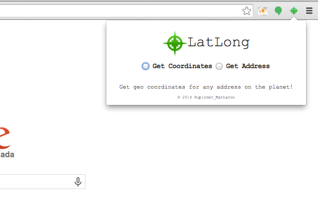 LatLong  from Chrome web store to be run with OffiDocs Chromium online