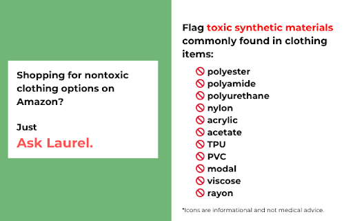 Laurel Filter Out Synthetic Clothing Materials on Amazon  from Chrome web store to be run with OffiDocs Chromium online