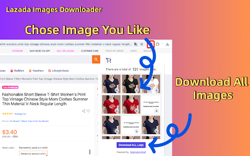 Lazada Image Downloader Plus  from Chrome web store to be run with OffiDocs Chromium online