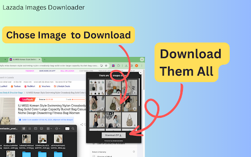 Lazada Images Downloader  from Chrome web store to be run with OffiDocs Chromium online