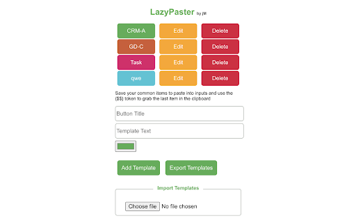 LazyPaste  from Chrome web store to be run with OffiDocs Chromium online