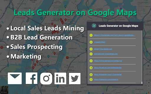 Leads Generator on Google Maps  Email Scraper  from Chrome web store to be run with OffiDocs Chromium online