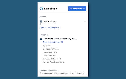 LeadSimple Comms  from Chrome web store to be run with OffiDocs Chromium online
