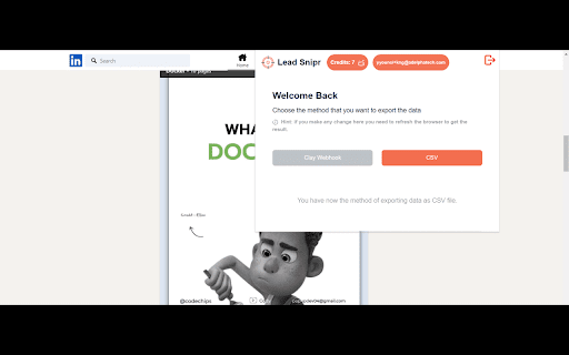 LeadSnipr  from Chrome web store to be run with OffiDocs Chromium online