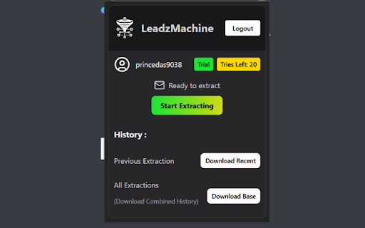 LeadzMachine  from Chrome web store to be run with OffiDocs Chromium online