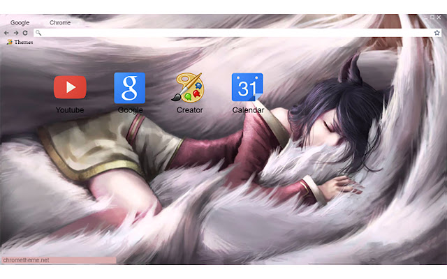 League of Legends Ahri Fan Art 1366x768 uit de Chrome-webwinkel voor gebruik met OffiDocs Chromium online