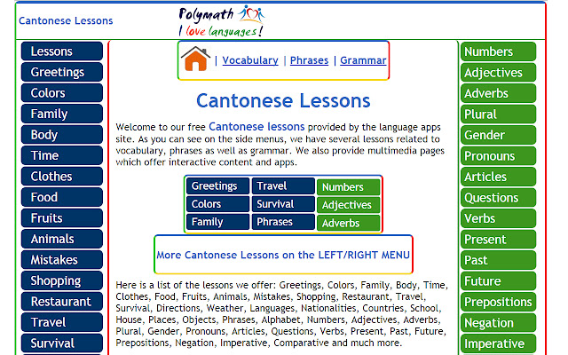 Learn Cantonese  from Chrome web store to be run with OffiDocs Chromium online
