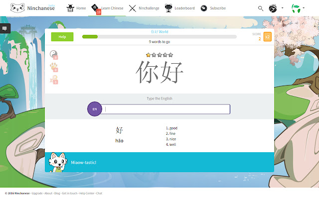 Learn Chinese Ninchanese  from Chrome web store to be run with OffiDocs Chromium online