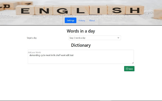 Learning English words  from Chrome web store to be run with OffiDocs Chromium online