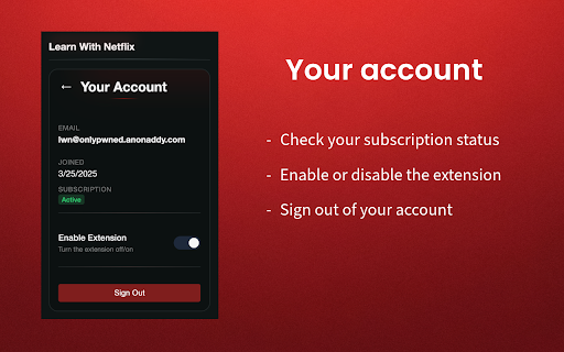 Learn With Netflix  from Chrome web store to be run with OffiDocs Chromium online