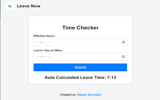 Leave Now  from Chrome web store to be run with OffiDocs Chromium online