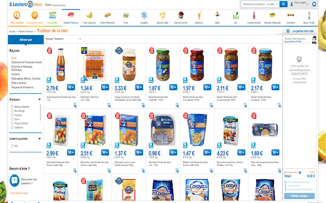 Leclerc Drive Trie BETA  from Chrome web store to be run with OffiDocs Chromium online