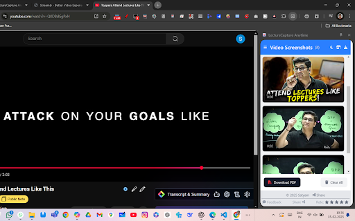 LectureCapture Tube  from Chrome web store to be run with OffiDocs Chromium online