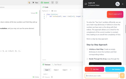 LeeCo AI LeetCode Helper  from Chrome web store to be run with OffiDocs Chromium online