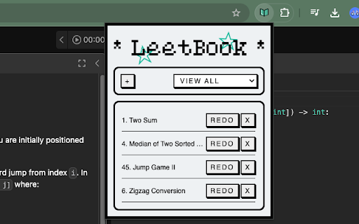 LeetBook: LeetCode Problems Keeper  from Chrome web store to be run with OffiDocs Chromium online