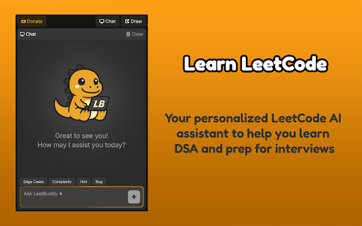 LeetBuddy Your AI Powered LeetCode Assistant  from Chrome web store to be run with OffiDocs Chromium online
