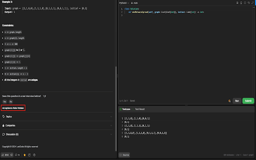 LeetCode Acceptance Rate Blocker  from Chrome web store to be run with OffiDocs Chromium online