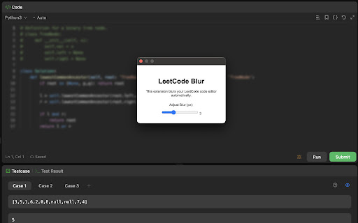 LeetCode Blur  from Chrome web store to be run with OffiDocs Chromium online