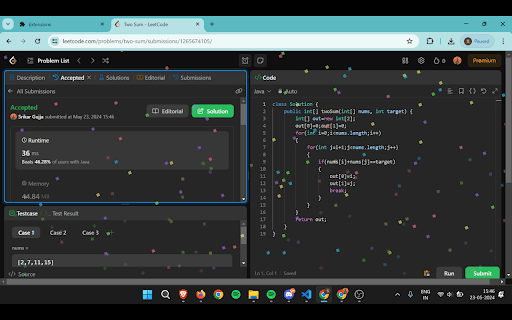 LeetCode Confetti  from Chrome web store to be run with OffiDocs Chromium online