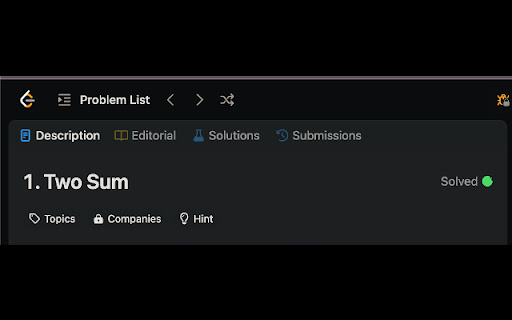 Leetcode Difficulty Tag Remover  from Chrome web store to be run with OffiDocs Chromium online