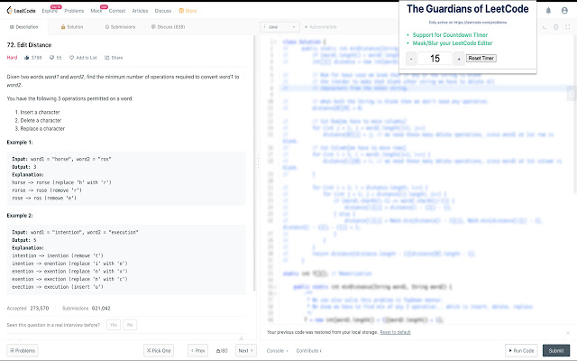 LeetCode Guardians  from Chrome web store to be run with OffiDocs Chromium online