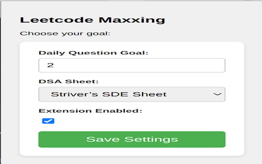 Leetcode Maxxing  from Chrome web store to be run with OffiDocs Chromium online