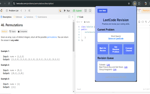 LeetCode Repeated Revision  from Chrome web store to be run with OffiDocs Chromium online