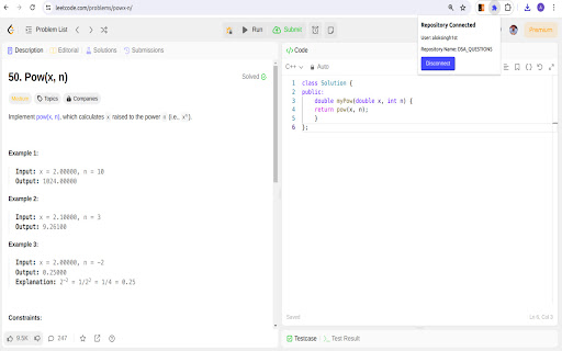 LeetGit  from Chrome web store to be run with OffiDocs Chromium online