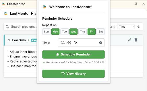 LeetMentor  from Chrome web store to be run with OffiDocs Chromium online