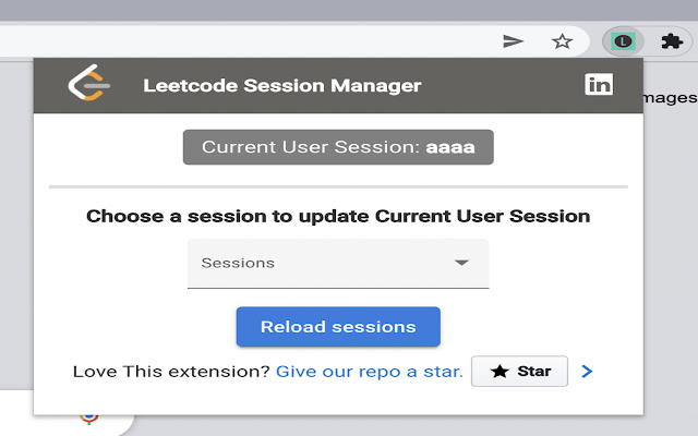 LeetSessionManager  from Chrome web store to be run with OffiDocs Chromium online