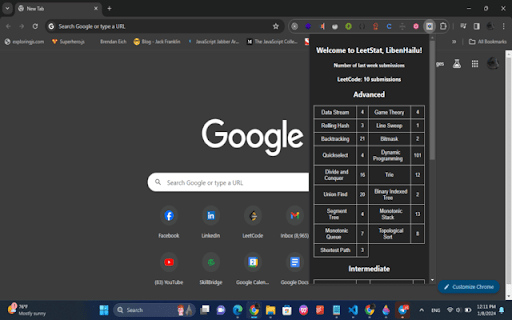 leetstat  from Chrome web store to be run with OffiDocs Chromium online