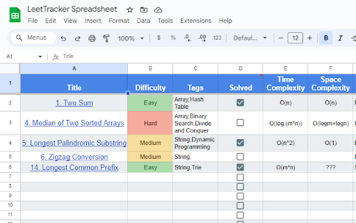 LeetTracker  from Chrome web store to be run with OffiDocs Chromium online