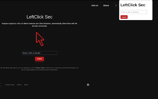 LeftClick Sec  from Chrome web store to be run with OffiDocs Chromium online