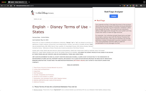 Legal Red Flag Detector  from Chrome web store to be run with OffiDocs Chromium online
