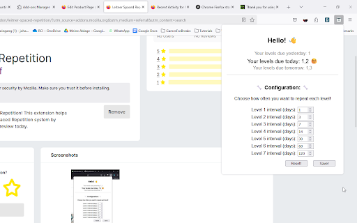 LeitnerSpacedRepetition  from Chrome web store to be run with OffiDocs Chromium online