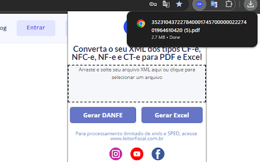 LeitorFiscal  from Chrome web store to be run with OffiDocs Chromium online