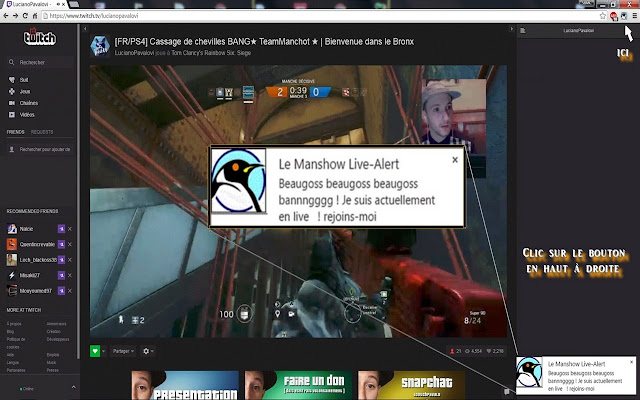 Le Manshow Live Alert  from Chrome web store to be run with OffiDocs Chromium online