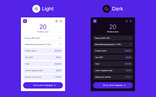 Lemon Squeezy Fee Calculator  from Chrome web store to be run with OffiDocs Chromium online