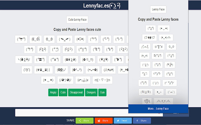 Lenny Faces  from Chrome web store to be run with OffiDocs Chromium online