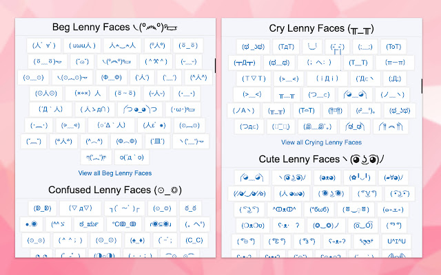 Lenny Face ( ͡° ͜ʖ ͡°) ⚡ Text Faces  Symbols  from Chrome web store to be run with OffiDocs Chromium online