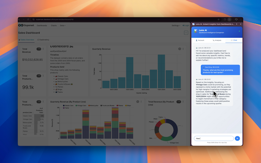 Lens AI: Instant Insights from Dashboards or Data  from Chrome web store to be run with OffiDocs Chromium online